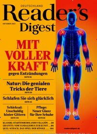 Titelbild der Ausgabe 10/2021 von Reader´s Digest Deutschland. Diese Zeitschrift und viele weitere Frauenzeitschriften als Abo oder epaper bei United Kiosk online kaufen.