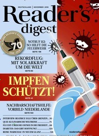 Titelbild der Ausgabe 11/2018 von Reader´s Digest Deutschland. Diese Zeitschrift und viele weitere Frauenzeitschriften als Abo oder epaper bei United Kiosk online kaufen.