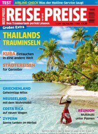 Titelbild der Ausgabe 3/2019 von REISE und PREISE. Diese Zeitschrift und viele weitere Reisemagazine, Freizeitmagazine und Wissensmagazine als Abo oder epaper bei United Kiosk online kaufen.