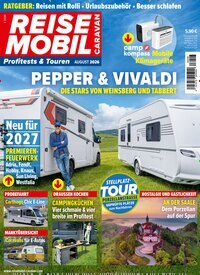 Titelbild der Ausgabe 8/2026 von Reisemobil Caravan. Diese Zeitschrift und viele weitere Automagazine und Motorradzeitschriften als Abo oder epaper bei United Kiosk online kaufen.