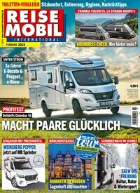 Titelbild der Ausgabe 2/2022 von Reisemobil International. Diese Zeitschrift und viele weitere Automagazine und Motorradzeitschriften als Abo oder epaper bei United Kiosk online kaufen.