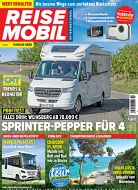 Titelbild der Ausgabe 2/2023 von Reisemobil International. Diese Zeitschrift und viele weitere Automagazine und Motorradzeitschriften als Abo oder epaper bei United Kiosk online kaufen.