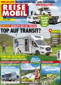 Titelbild der Ausgabe 8/2022 von Reisemobil International. Diese Zeitschrift und viele weitere Automagazine und Motorradzeitschriften als Abo oder epaper bei United Kiosk online kaufen.