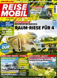 Titelbild der Ausgabe 10/2023 von Reisemobil International. Diese Zeitschrift und viele weitere Automagazine und Motorradzeitschriften als Abo oder epaper bei United Kiosk online kaufen.