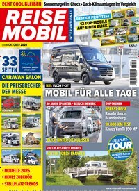 Titelbild der Ausgabe 10/2025 von Reisemobil International. Diese Zeitschrift und viele weitere Automagazine und Motorradzeitschriften als Abo oder epaper bei United Kiosk online kaufen.