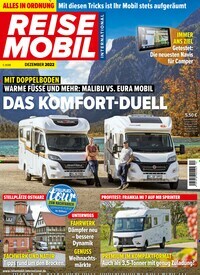 Titelbild der Ausgabe 12/2022 von Reisemobil International. Diese Zeitschrift und viele weitere Automagazine und Motorradzeitschriften als Abo oder epaper bei United Kiosk online kaufen.