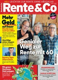 Titelbild der Ausgabe 1/2020 von Rente & Co. Diese Zeitschrift und viele weitere Wirtschaftsmagazine und Politikmagazine als Abo oder epaper bei United Kiosk online kaufen.