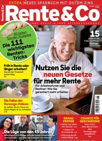Titelbild der Ausgabe 6/2021 von Rente & Co. Diese Zeitschrift und viele weitere Wirtschaftsmagazine und Politikmagazine als Abo oder epaper bei United Kiosk online kaufen.
