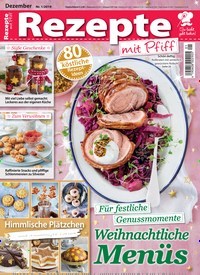 Titelbild der Ausgabe 1/2019 von Rezepte mit Pfiff. Diese Zeitschrift und viele weitere Kochzeitschriften und Backzeitschriften als Abo oder epaper bei United Kiosk online kaufen.