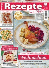 Titelbild der Ausgabe 1/2024 von Rezepte mit Pfiff. Diese Zeitschrift und viele weitere Kochzeitschriften und Backzeitschriften als Abo oder epaper bei United Kiosk online kaufen.