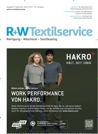 Titelbild der Ausgabe 9/2025 von R+W Textilservice. Diese Zeitschrift und viele weitere Gastronomiezeitschriften, Fashionmagazine, Beautymagazine als Abo oder epaper bei United Kiosk online kaufen.