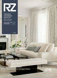 Titelbild der Ausgabe 1/2023 von RZ - Trends Interior Design. Diese Zeitschrift und viele weitere Architekturzeitschriften und Bauzeitschriften als Abo oder epaper bei United Kiosk online kaufen.