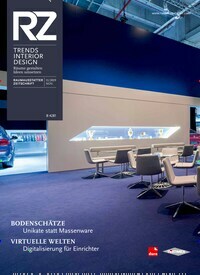 Titelbild der Ausgabe 11/2019 von RZ - Trends Interior Design. Diese Zeitschrift und viele weitere Architekturzeitschriften und Bauzeitschriften als Abo oder epaper bei United Kiosk online kaufen.