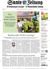 Titelbild der Ausgabe 78/2026 von Saale Zeitung. Diese Zeitschrift und viele weitere Zeitungsabos als Abo oder epaper bei United Kiosk online kaufen.