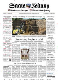Titelbild der Ausgabe 183/2026 von Saale Zeitung. Diese Zeitschrift und viele weitere Zeitungsabos als Abo oder epaper bei United Kiosk online kaufen.
