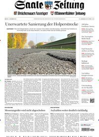 Titelbild der Ausgabe 253/2025 von Saale Zeitung. Diese Zeitschrift und viele weitere Zeitungsabos als Abo oder epaper bei United Kiosk online kaufen.