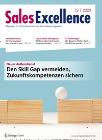 Titelbild der Ausgabe 12/2023 von Sales Excellence. Diese Zeitschrift und viele weitere Businessmagazine als Abo oder epaper bei United Kiosk online kaufen.