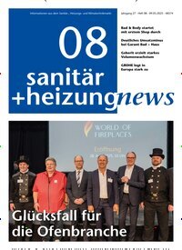Titelbild der Ausgabe 8/2025 von sanitär + heizung news. Diese Zeitschrift und viele weitere Architekturzeitschriften und Bauzeitschriften als Abo oder epaper bei United Kiosk online kaufen.