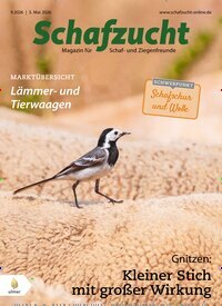 Titelbild der Ausgabe 9/2026 von Schafzucht. Diese Zeitschrift und viele weitere Naturzeitschriften, Landwirtschaftszeitungen und Umweltmagazine als Abo oder epaper bei United Kiosk online kaufen.