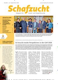 Titelbild der Ausgabe 18/2026 von Schafzucht. Diese Zeitschrift und viele weitere Naturzeitschriften, Landwirtschaftszeitungen und Umweltmagazine als Abo oder epaper bei United Kiosk online kaufen.