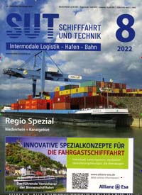 Titelbild der Ausgabe 8/2022 von Schiffahrt Hafen Bahn und Technik. Diese Zeitschrift und viele weitere Logistikmagazine und Medienmagazine als Abo oder epaper bei United Kiosk online kaufen.