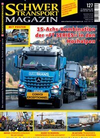 Titelbild der Ausgabe 127/2026 von Schwertransportmagazin. Diese Zeitschrift und viele weitere Automagazine und Motorradzeitschriften als Abo oder epaper bei United Kiosk online kaufen.