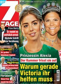 Titelbild der Ausgabe 32/2025 von Sieben Tage. Diese Zeitschrift und viele weitere Frauenzeitschriften als Abo oder epaper bei United Kiosk online kaufen.