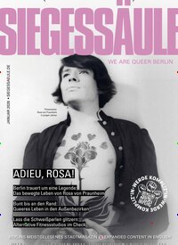 Titelbild der Ausgabe 1/2026 von Siegessäule. Diese Zeitschrift und viele weitere Lifestylemagazine und Peoplemagazine als Abo oder epaper bei United Kiosk online kaufen.