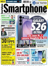 Titelbild der Ausgabe 2/2026 von Smartphone. Diese Zeitschrift und viele weitere Audiomagazine, Filmmagazine und Fotozeitschriften als Abo oder epaper bei United Kiosk online kaufen.