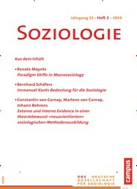 Titelbild der Ausgabe 2/2024 von Soziologie. Diese Zeitschrift und viele weitere Zeitschriften für Pädagogik als Abo oder epaper bei United Kiosk online kaufen.