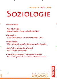 Titelbild der Ausgabe 3/2025 von Soziologie. Diese Zeitschrift und viele weitere Zeitschriften für Pädagogik als Abo oder epaper bei United Kiosk online kaufen.