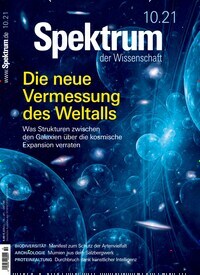 Titelbild der Ausgabe 10/2021 von Spektrum der Wissenschaft. Diese Zeitschrift und viele weitere Reisemagazine, Freizeitmagazine und Wissensmagazine als Abo oder epaper bei United Kiosk online kaufen.