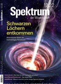 Titelbild der Ausgabe 12/2022 von Spektrum der Wissenschaft. Diese Zeitschrift und viele weitere Reisemagazine, Freizeitmagazine und Wissensmagazine als Abo oder epaper bei United Kiosk online kaufen.