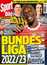 Titelbild der Ausgabe 1/2022 von Sport Bild Sonderheft Fussball Bundesliga. Diese Zeitschrift und viele weitere Sportmagazine als Abo oder epaper bei United Kiosk online kaufen.