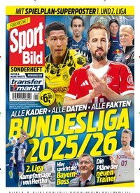Titelbild der Ausgabe 1/2025 von Sport Bild Sonderheft Fussball Bundesliga. Diese Zeitschrift und viele weitere Sportmagazine als Abo oder epaper bei United Kiosk online kaufen.
