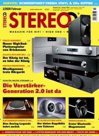 Titelbild der Ausgabe 2/2020 von Stereo. Diese Zeitschrift und viele weitere Audiomagazine, Filmmagazine und Fotozeitschriften als Abo oder epaper bei United Kiosk online kaufen.