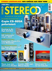 Titelbild der Ausgabe 3/2022 von Stereo. Diese Zeitschrift und viele weitere Audiomagazine, Filmmagazine und Fotozeitschriften als Abo oder epaper bei United Kiosk online kaufen.