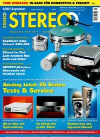 Titelbild der Ausgabe 9/2021 von Stereo. Diese Zeitschrift und viele weitere Audiomagazine, Filmmagazine und Fotozeitschriften als Abo oder epaper bei United Kiosk online kaufen.