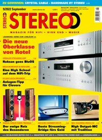 Titelbild der Ausgabe 9/2022 von Stereo. Diese Zeitschrift und viele weitere Audiomagazine, Filmmagazine und Fotozeitschriften als Abo oder epaper bei United Kiosk online kaufen.