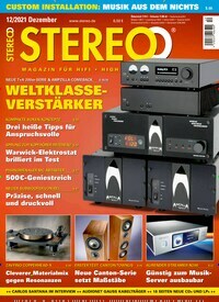 Titelbild der Ausgabe 12/2021 von Stereo. Diese Zeitschrift und viele weitere Audiomagazine, Filmmagazine und Fotozeitschriften als Abo oder epaper bei United Kiosk online kaufen.