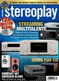Titelbild der Ausgabe 10/2019 von Stereoplay. Diese Zeitschrift und viele weitere Audiomagazine, Filmmagazine und Fotozeitschriften als Abo oder epaper bei United Kiosk online kaufen.
