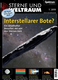 Titelbild der Ausgabe 1/2019 von Sterne und Weltraum. Diese Zeitschrift und viele weitere Reisemagazine, Freizeitmagazine und Wissensmagazine als Abo oder epaper bei United Kiosk online kaufen.