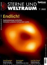 Titelbild der Ausgabe 7/2022 von Sterne und Weltraum. Diese Zeitschrift und viele weitere Reisemagazine, Freizeitmagazine und Wissensmagazine als Abo oder epaper bei United Kiosk online kaufen.