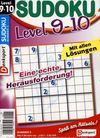 Titelbild der Ausgabe 5/2018 von Sudoku Level 9-11. Diese Zeitschrift und viele weitere Groschenromane und Rätselhefte als Abo oder epaper bei United Kiosk online kaufen.