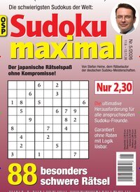 Titelbild der Ausgabe 5/2026 von Sudoku Maximal. Diese Zeitschrift und viele weitere Groschenromane und Rätselhefte als Abo oder epaper bei United Kiosk online kaufen.