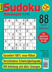 Titelbild der Ausgabe 5/2026 von Sudoku Rätselspaß. Diese Zeitschrift und viele weitere Groschenromane und Rätselhefte als Abo oder epaper bei United Kiosk online kaufen.