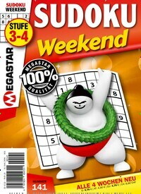 Titelbild der Ausgabe 141/2022 von Sudoku Weekend. Diese Zeitschrift und viele weitere Groschenromane und Rätselhefte als Abo oder epaper bei United Kiosk online kaufen.