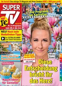 Titelbild der Ausgabe 12/2026 von Super TV. Diese Zeitschrift und viele weitere Programmzeitschriften als Abo oder epaper bei United Kiosk online kaufen.