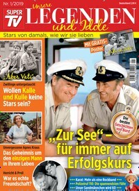 Titelbild der Ausgabe 1/2019 von Super TV Unsere Legenden und Idole. Diese Zeitschrift und viele weitere Lifestylemagazine und Peoplemagazine als Abo oder epaper bei United Kiosk online kaufen.