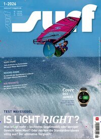 Titelbild der Ausgabe 1/2026 von surf. Diese Zeitschrift und viele weitere Sportmagazine als Abo oder epaper bei United Kiosk online kaufen.